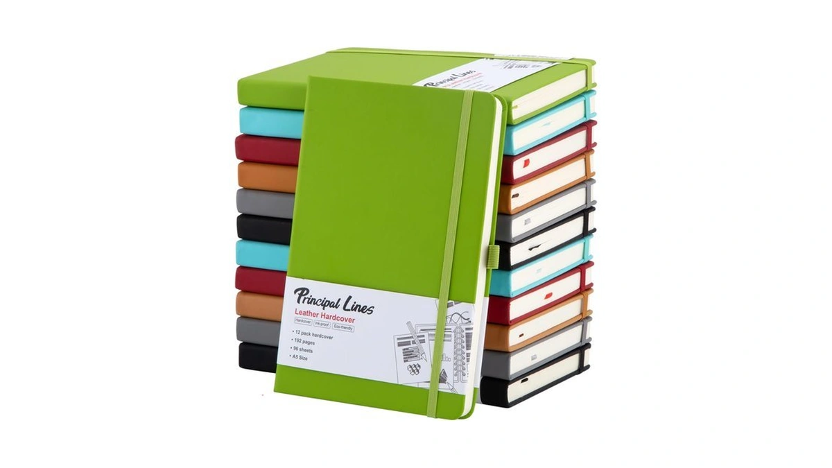 Principal Lines 12 Pack Lined Journal Notebook - A5 Hardcover