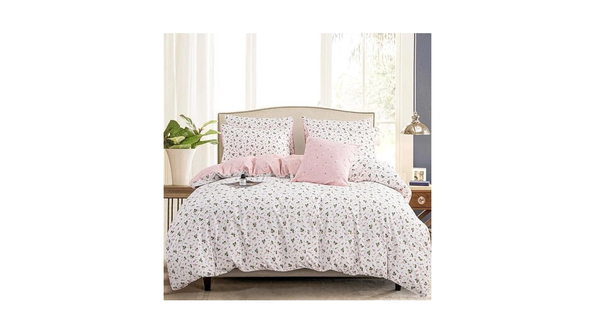 Bupird Duvet Cover King Floral 100% Brushed Microfiber 3 Pieces