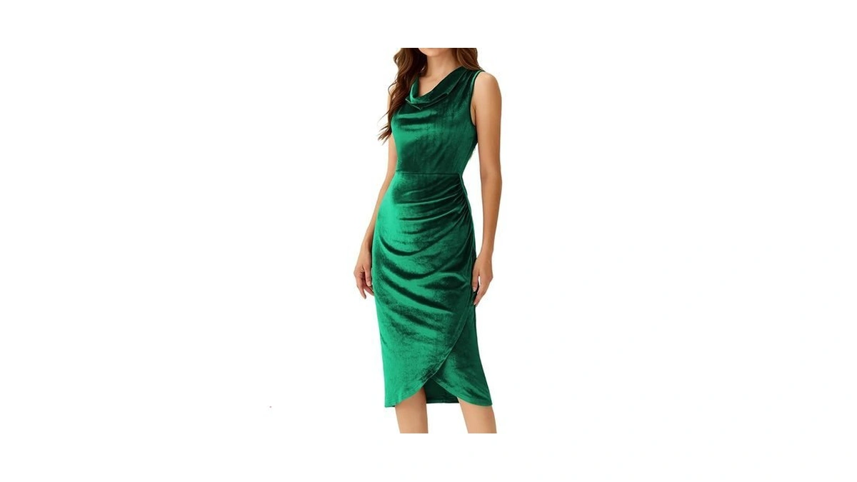 Fetechiq Velvet Cocktail Dresses For Women Formal Wedding Guest Dress