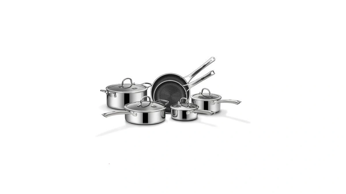 Snowclad Pots And Pans Set Non Stick | Stainless Steel