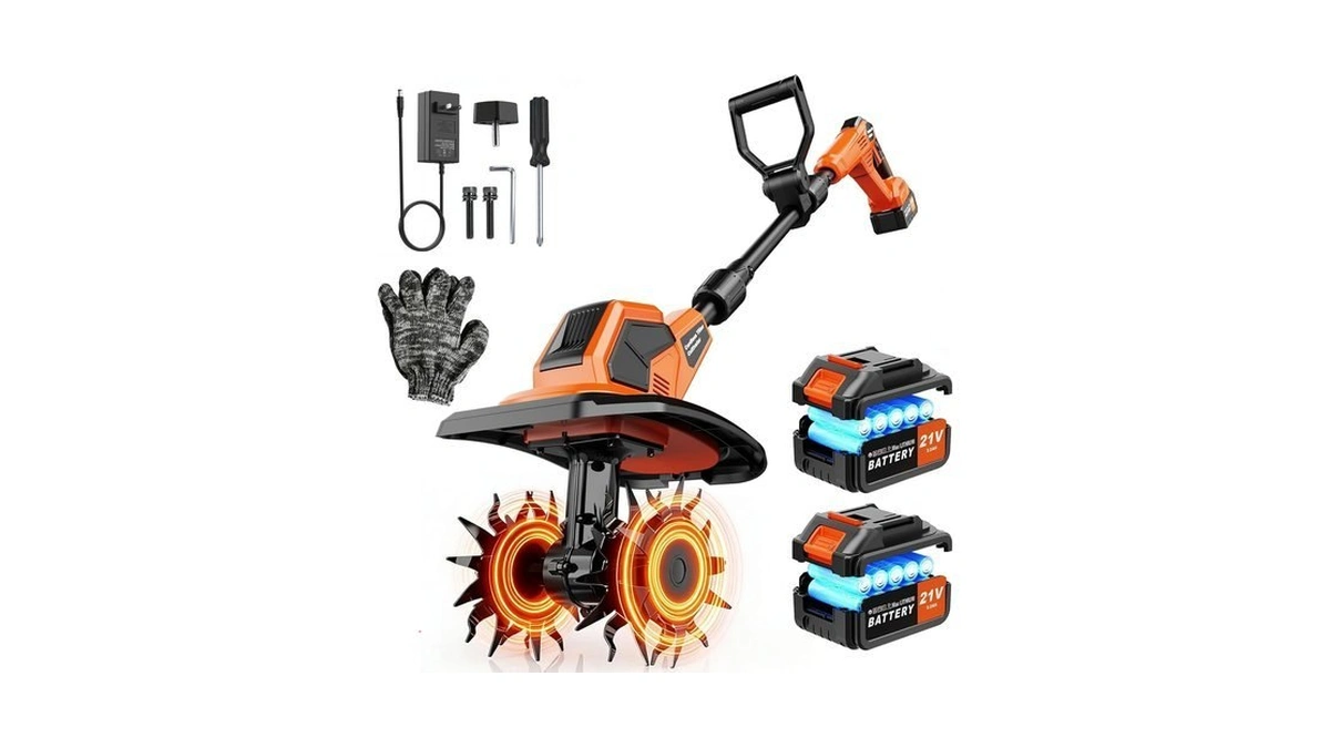 20v Cordlees Tiller Cultivator For Gardening, 400rpm Brushless Electric Garden