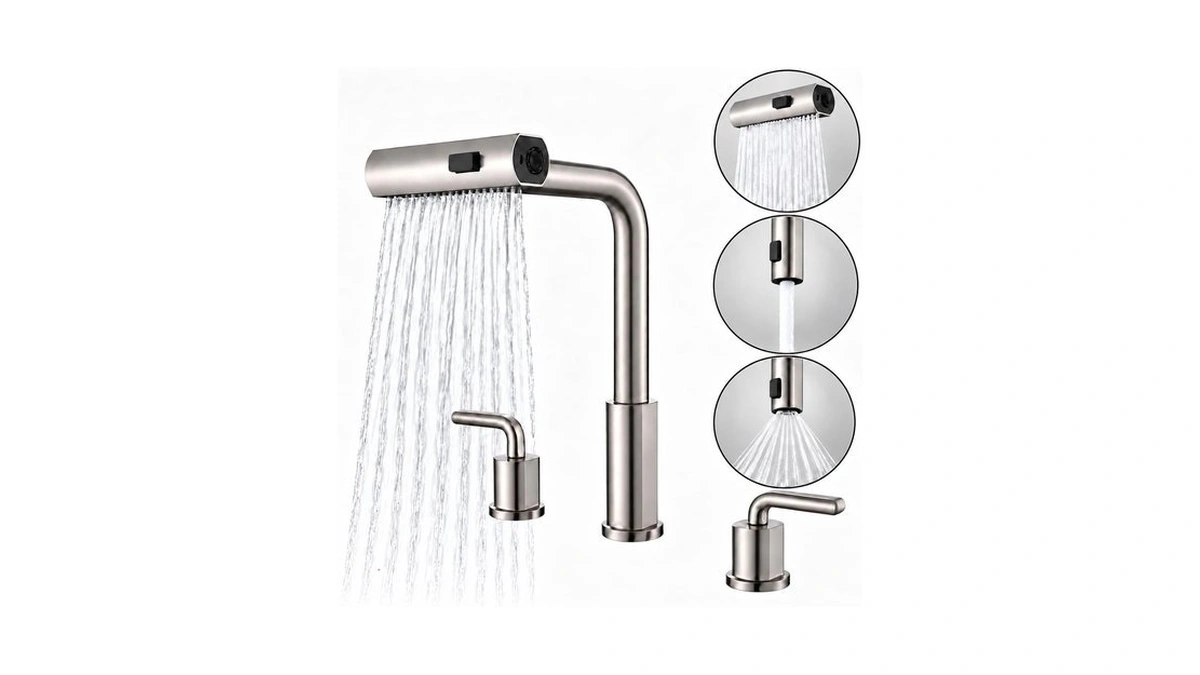 Kitchen Faucet With Pull Down Sprayer -3 Hole Kitchen Sink