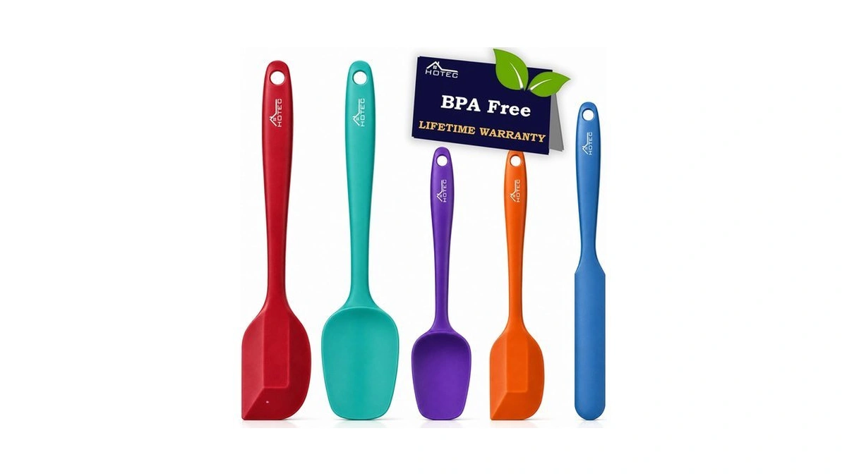 Hotec Silicone Rubber Spatula Set Bpa-free, Multicolor, Set Of 5