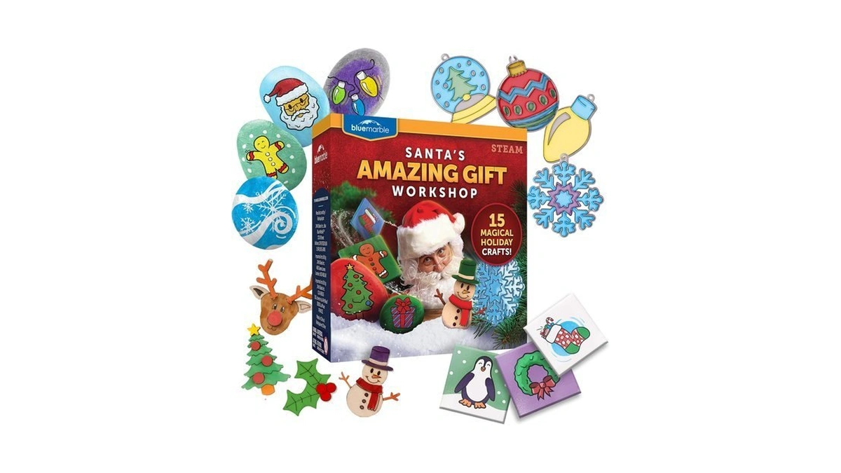Blue Marble Santa's Christmas Craft Kit With 15 Holiday Projects