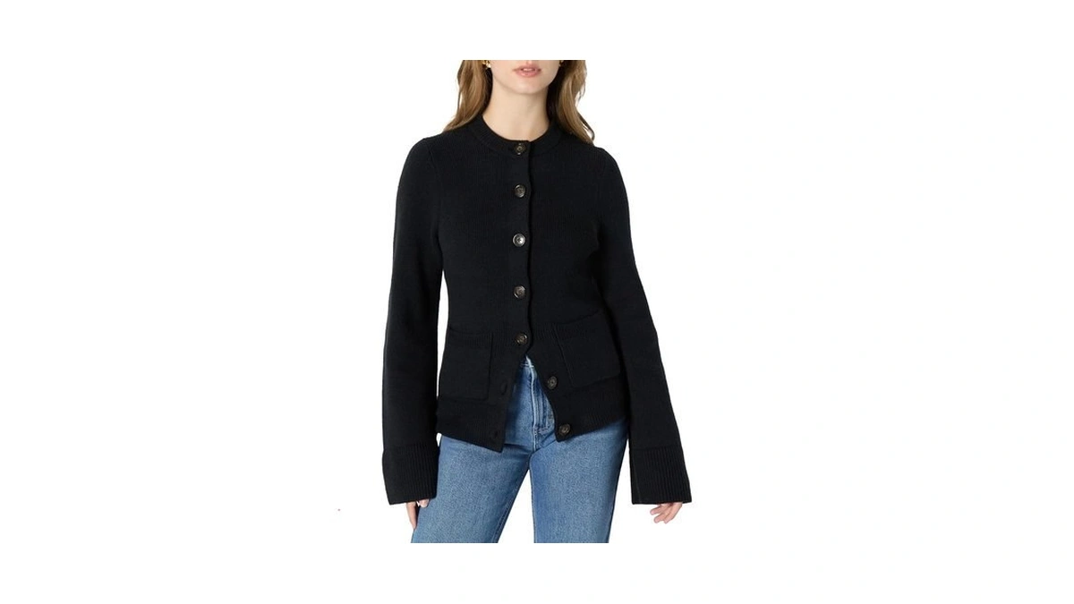 Amazon Essentials Women's Regular-fit Long-sleeve Cardigan With Bell Sleeves And