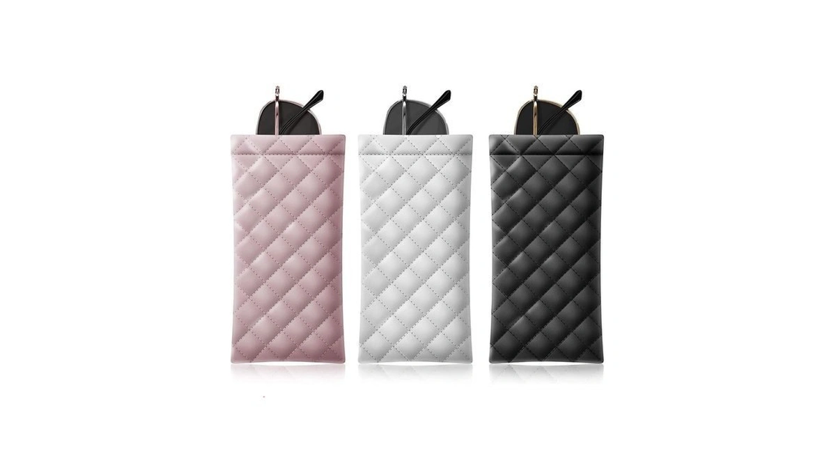 3 Pcs Portable Pu Leather Squeeze Eyeglasses Case, Soft Pouch