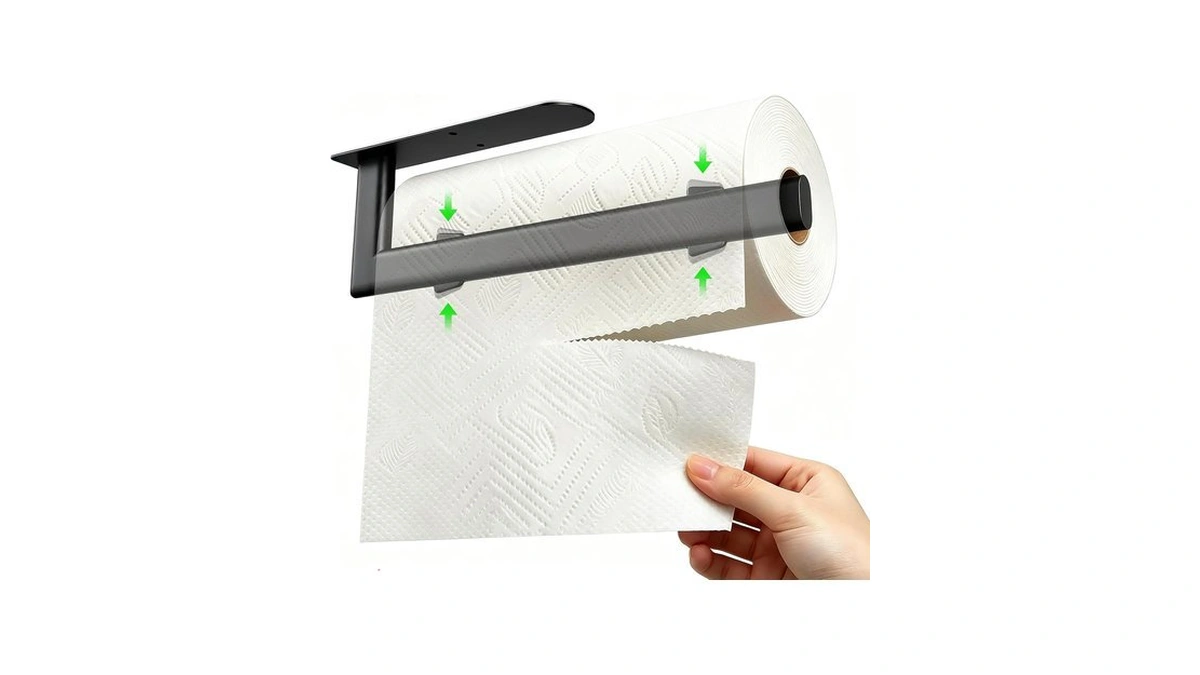 Paper Towel Holder Under Cabinet Self Adhesive & Drilling, Prevent