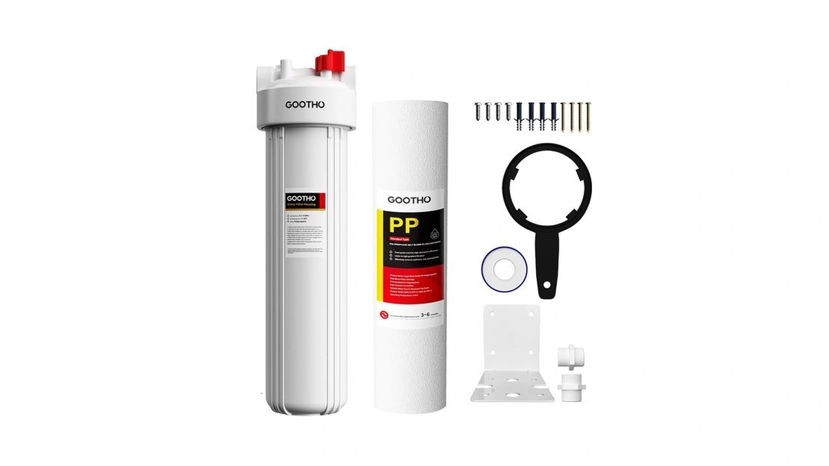 Gootho Whole House Water Filter Housing With 20"x4.5" Pp Sediment