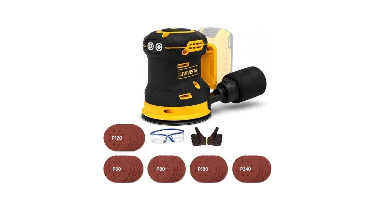 Cordless Orbital Sander Compatible With Dewal...