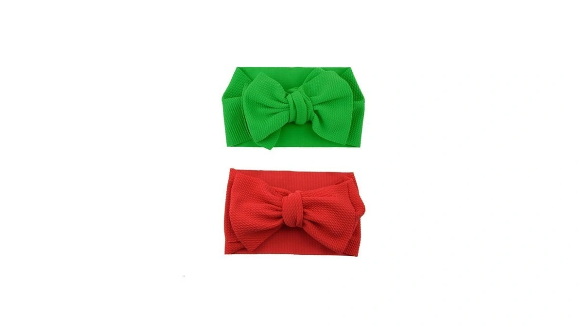 Koolgil Baby Girl's 8'' Christmas Soft Large Bowknot Nylon Printing