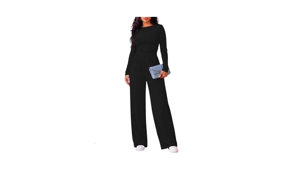 Nimsruc Jumpsuits For Women Dressy Long Sleeve Rompers Black L