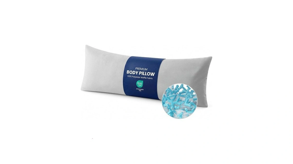 Zonli Waffle Weave Body Pillow For Adults Side Sleeper, Light