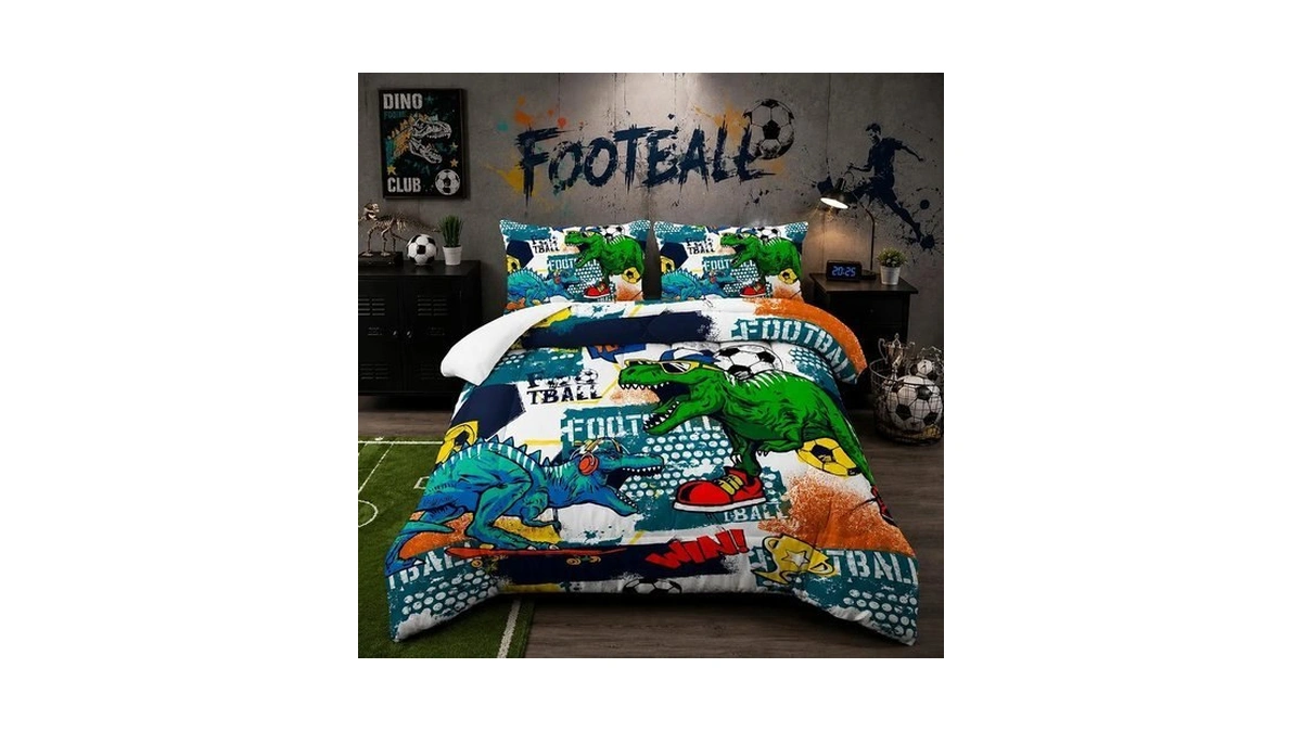 Nttopship Kid's Dinosaur Comforter Set,cartoon World Animal Bedding Set Full