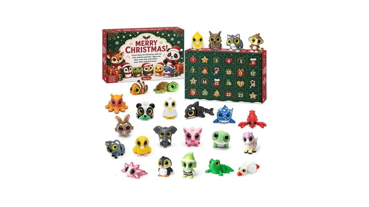 Ztounk 2026 Christmas Advent Calendar, Mini 3d Printed Animal Fidget
