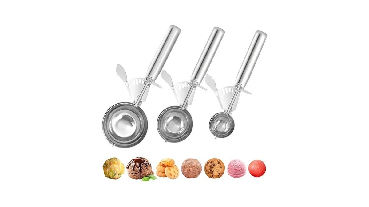 Cookie Scoops Set Of 3 Ice Cream Scoop With Trigger