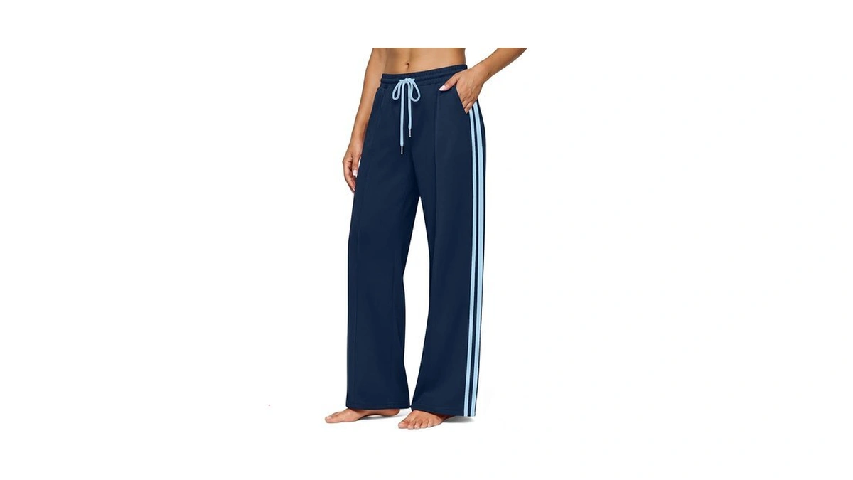 Plameil Wide Leg Sweatpants For Women Mid Rise Petite Gym