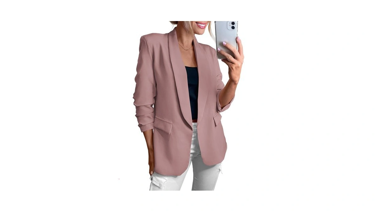 Kirundo Womens Blazer 2026 Fall Business Casual Jackets(dusty Pink, Xl)