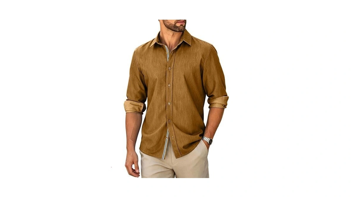 Camisa Vaquera Para Hombre Button Down Long Sleeve Denim Tops
