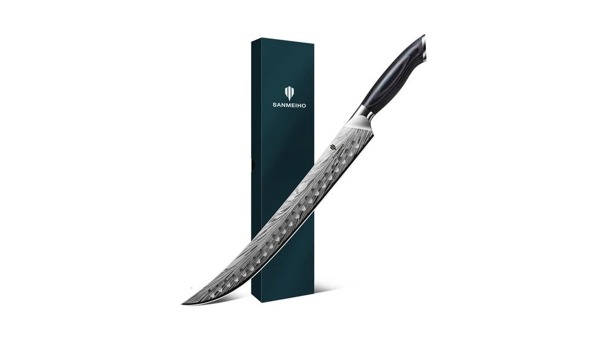 Sanmeiho Butcher Knife In High Carbon Powder Steel, 12 Inch