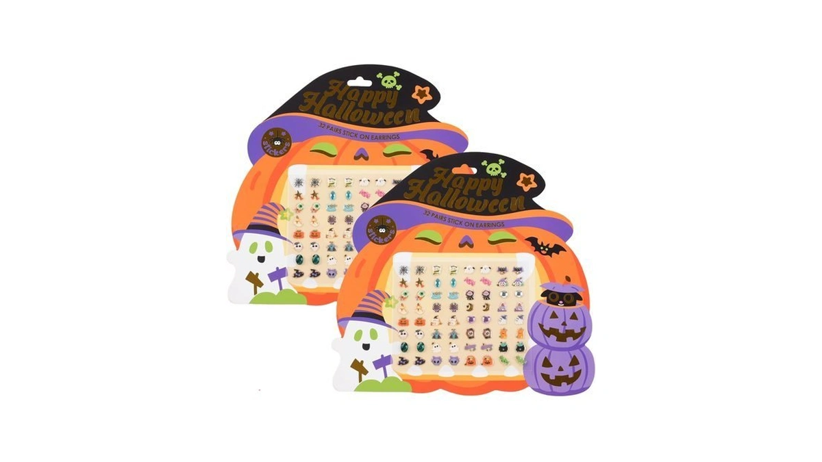 2 Sheets Halloween Sticker Earrings Halloween Stick On Earrings For