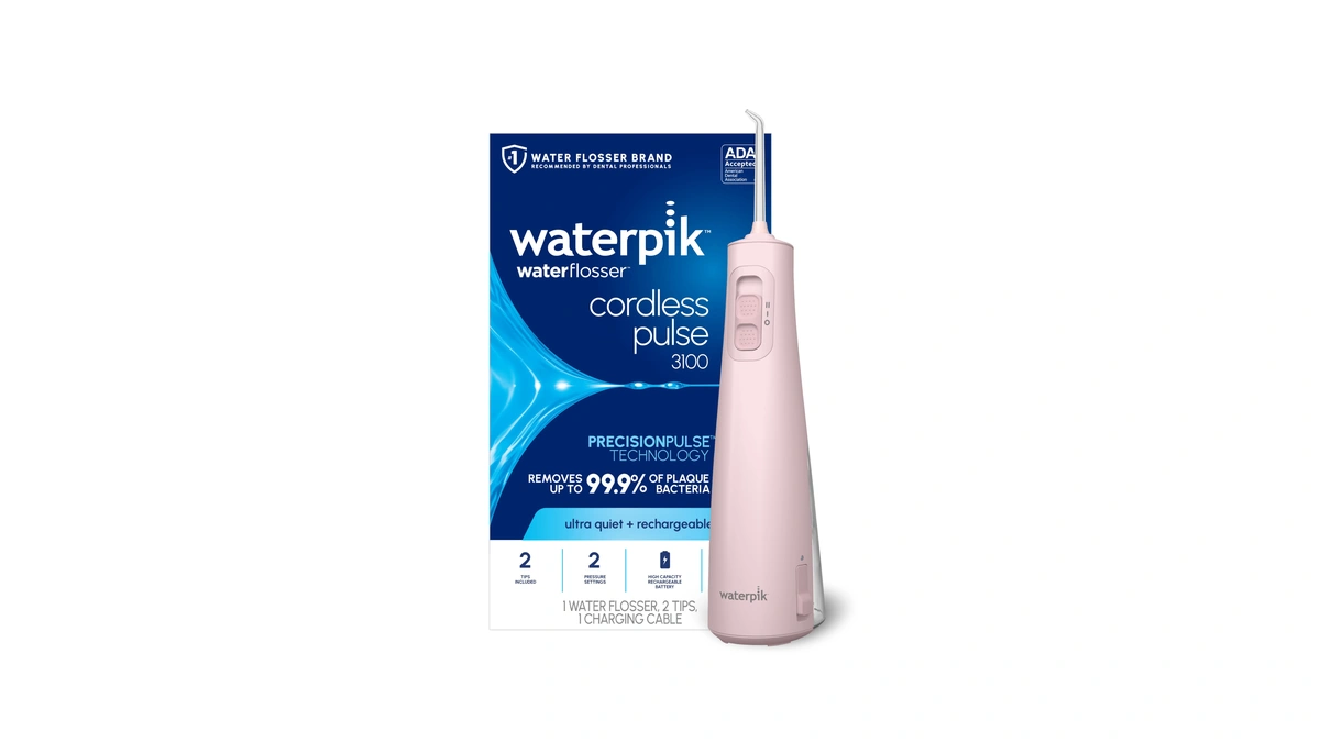 Waterpik Cordless Pulse 3100 Portable Water Flosser, Rechargeable, Pink