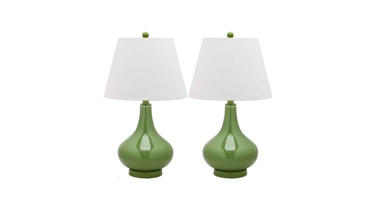 Safavieh Amy Table Lamp Set Of 2, 24" Modern Green