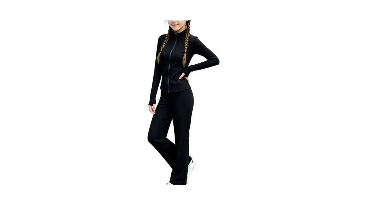 Girls Yoga Outfits, 2 Pieces Sweat Sets Fall Athletic Dance