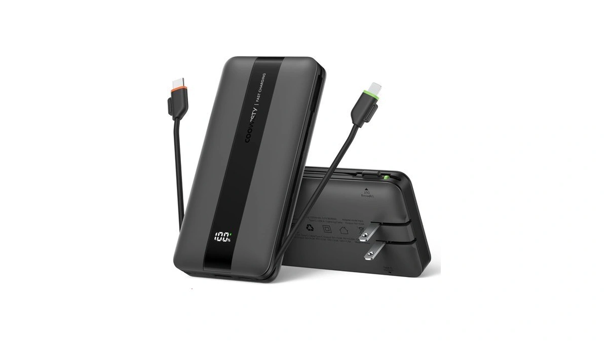 Coowisty Portable Charger With Wall Plug, Fast Charging Power Bank