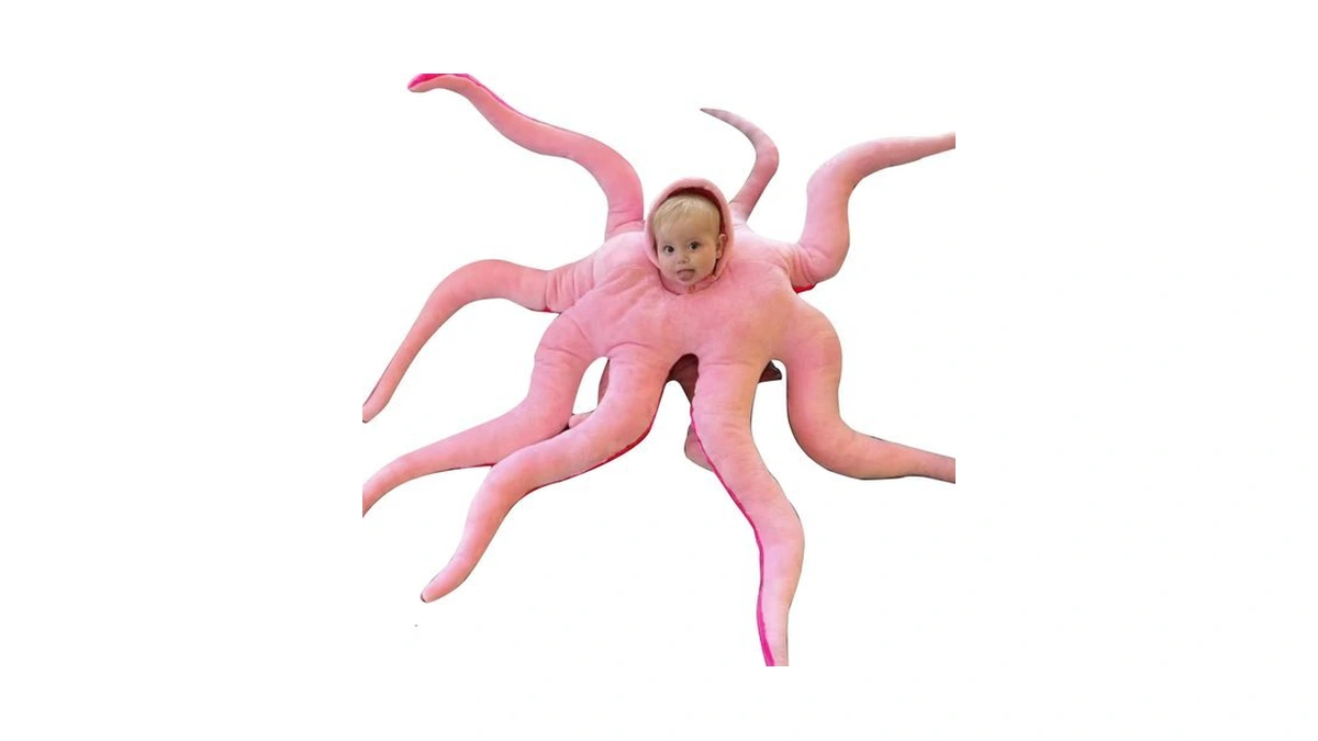 Baby Octopus Costume Halloween Cozy Plush Hooded Toddler Fish Outfit