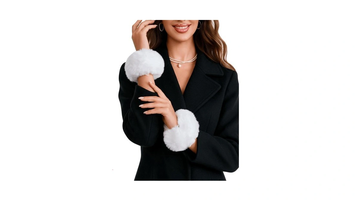 Avidlove Faux Fur Wrist Cuffs Short For Women Fluffy Plush