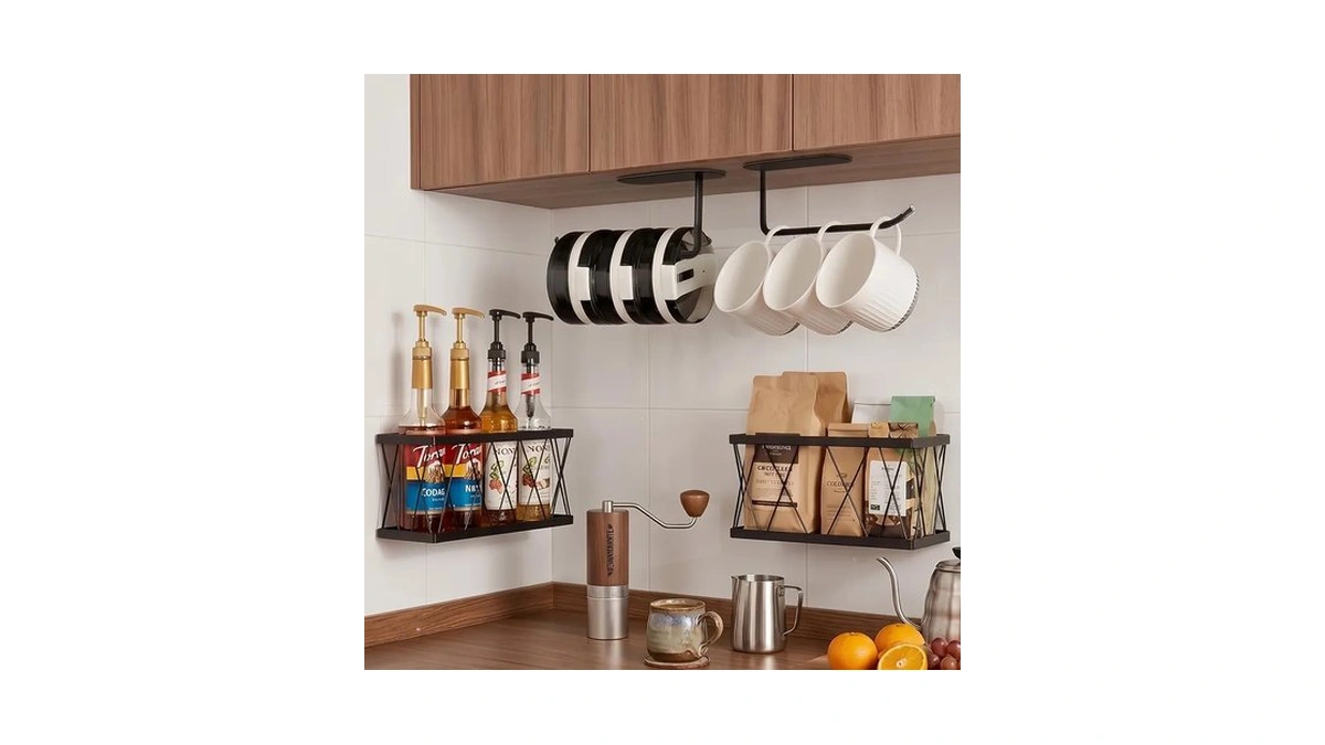 4 Pack Adhesive Cabinet Door Organizer, Rustproof Carbon Steel Lid