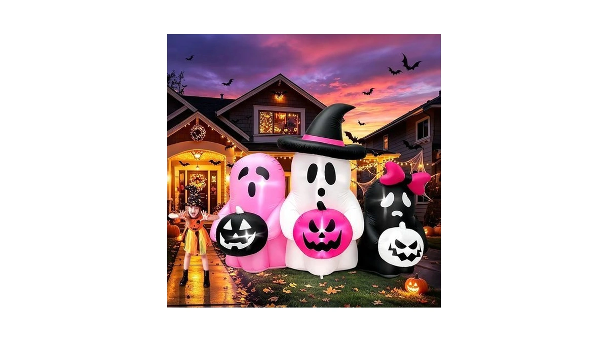 Kalolary Halloween Inflatable Pumpkin Ghost Inflatable For Halloween