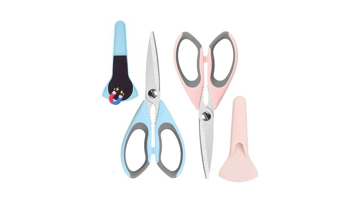 2 Pack Kitchen Heavy Duty Scissors With Magnetic Holder,dishwasher Safe