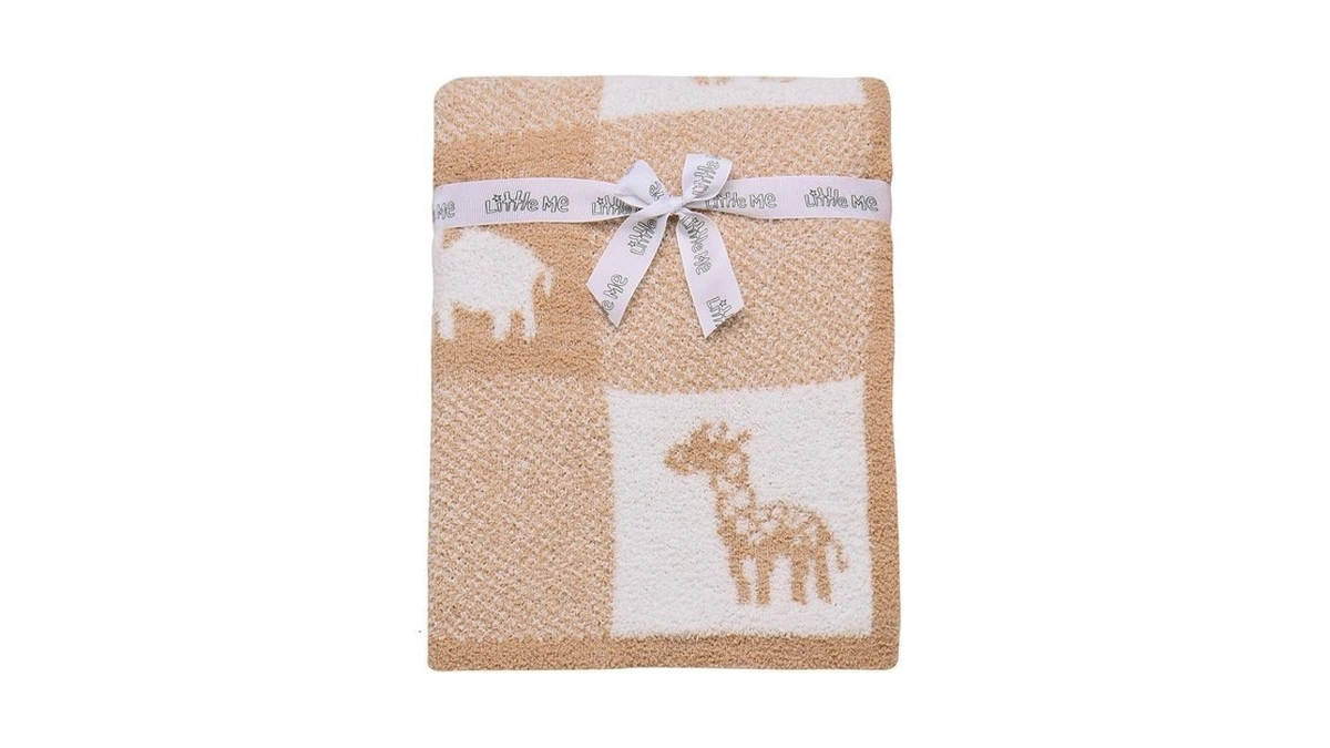 Soft Chenille Jacquard Baby Blanket, Jungle Animals, 30 In. X