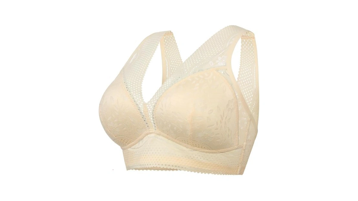 Womens Wireless Bra Daisy Lace Bralettes Comfort Everyday Bras(apricot,m)
