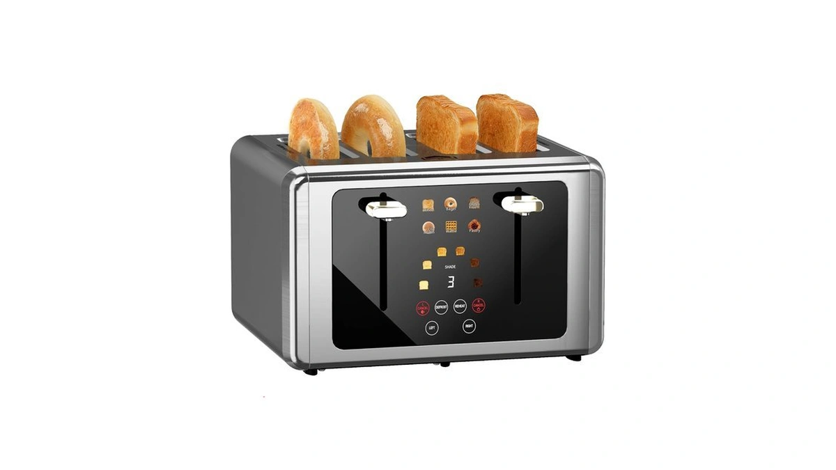 Wunly Smart Digital 4-slice Touchscreen Toaster, Wide Slots & Dual