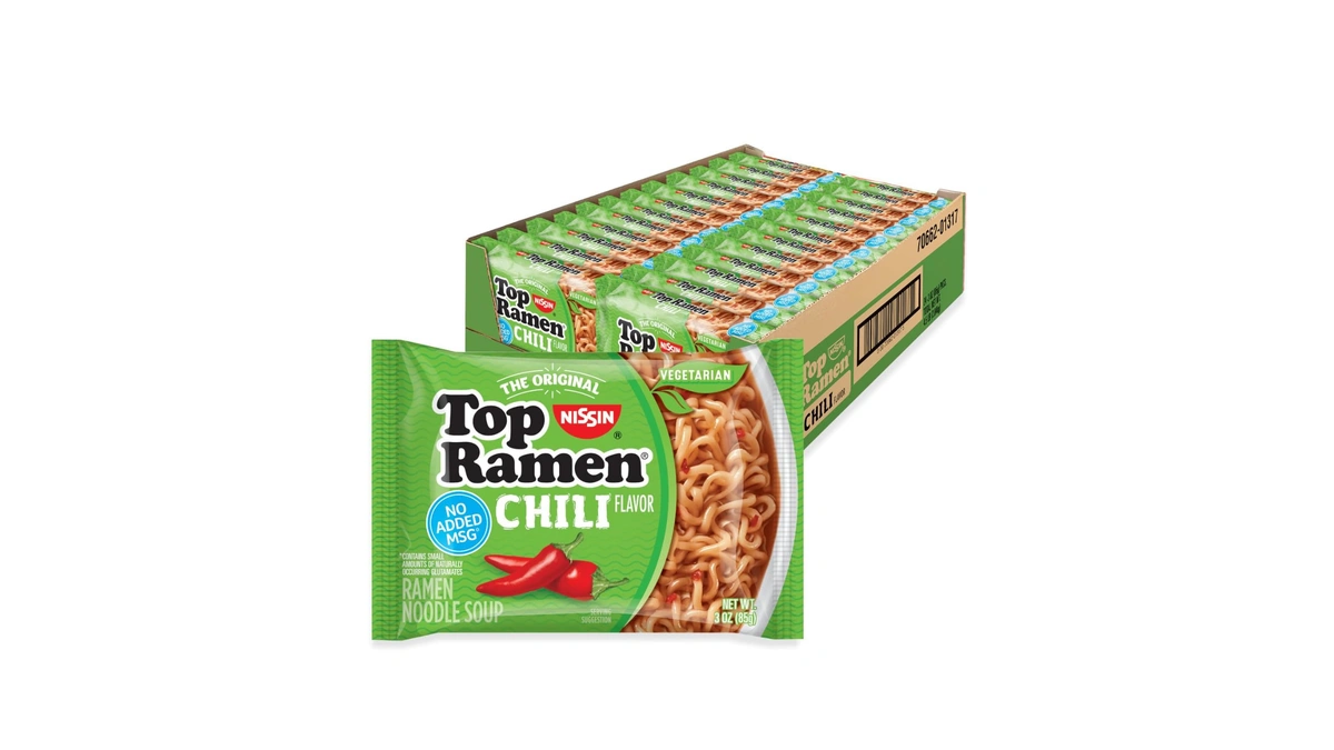 Nissin Top Ramen Noodle Soup, Chili, 3 Ounce (pack Of