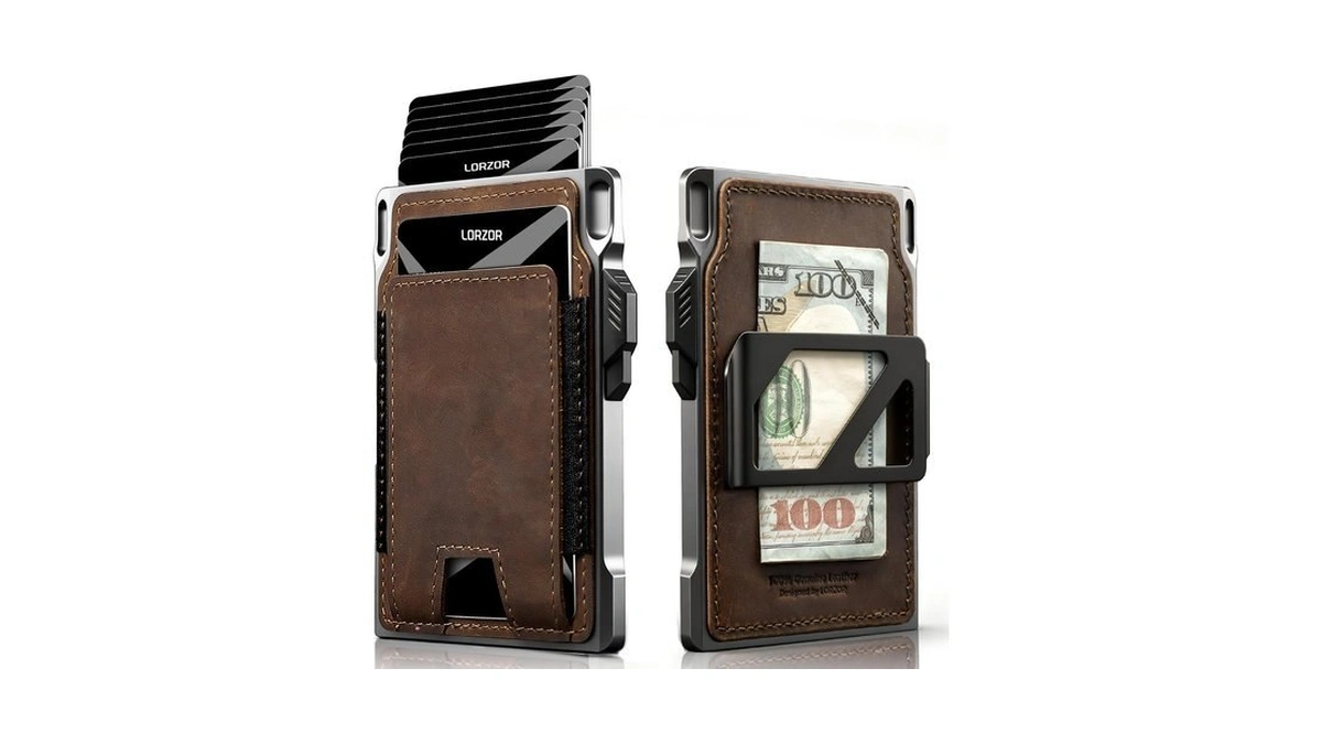 Lorzor Slim Tactical Wallet For Men- Minimalist Front Pocket Full