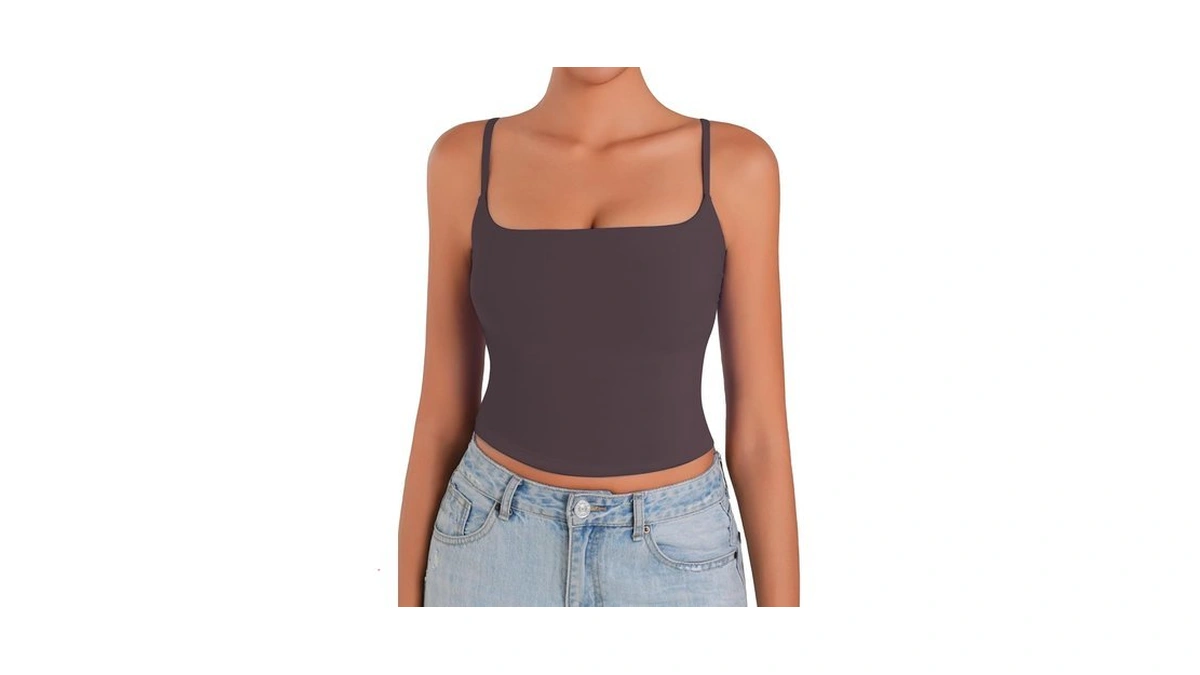 Sunzel Women's Adjustable Straps Square Neck Double Lined Tank Top