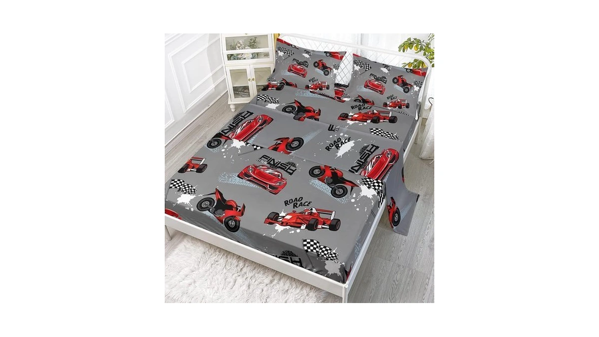 Axolotl Racing Car Bedding For Boys Full,red Race Car Sheets