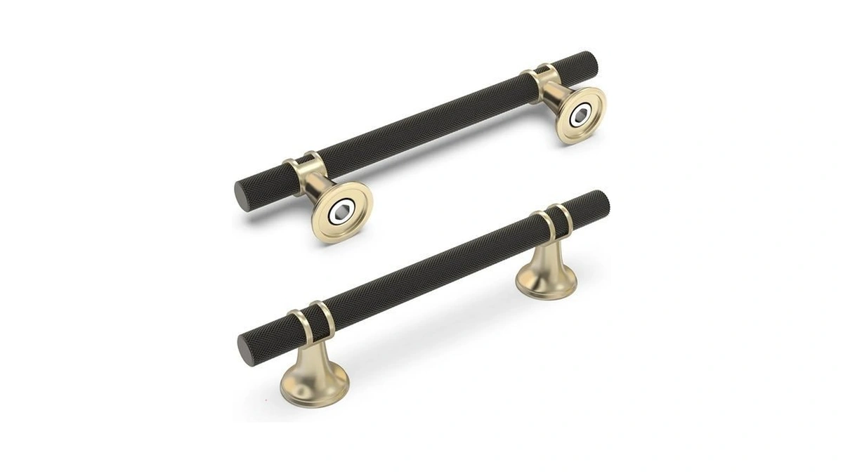 Komotia 10 Pack 5 Inch Black And Gold Kitchen Cabinet