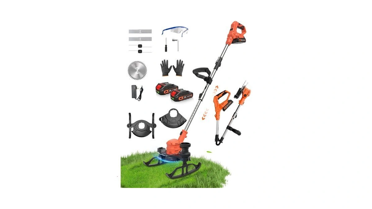 21v Weed Wacker Cordless, Weed Eater String Trimmer With 2x2.0ah