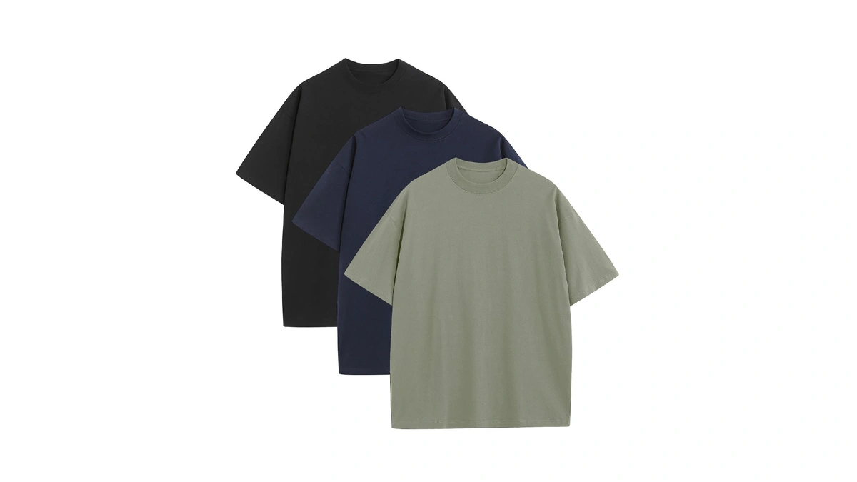 3 Pack Mens Oversized T-shirts Fashion Loose Fit Crewneck Tshirt