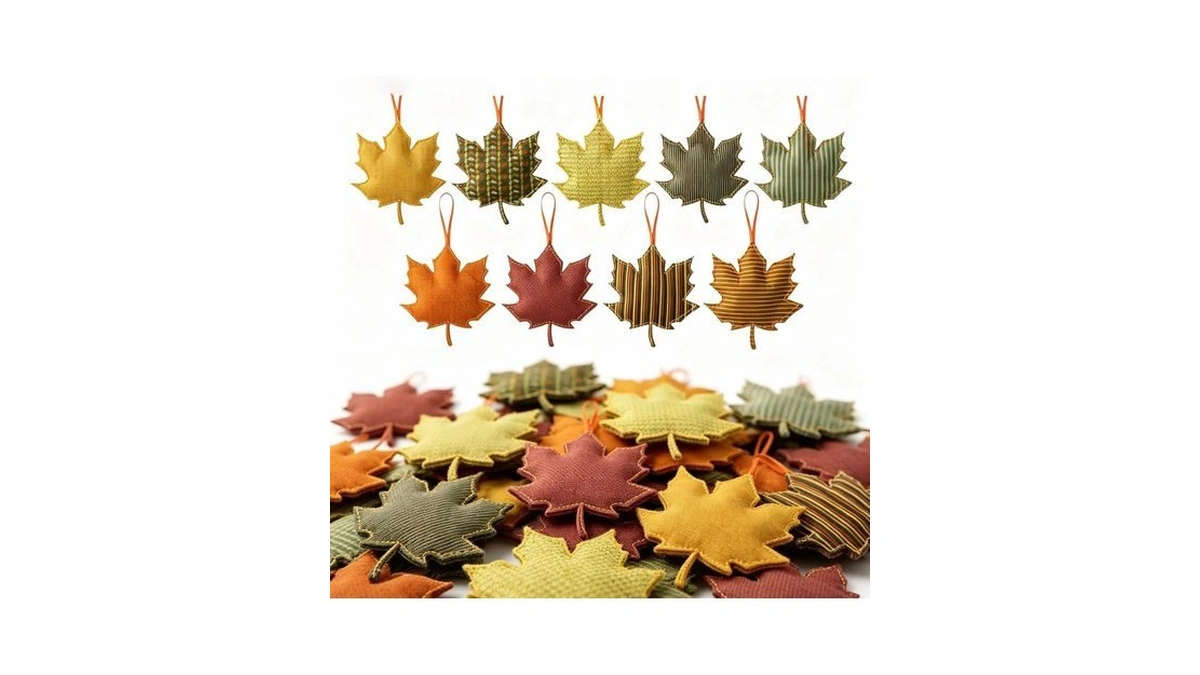 27 Pcs Felt Maple Leaf Fall Tree Decorations, 3d Fall
