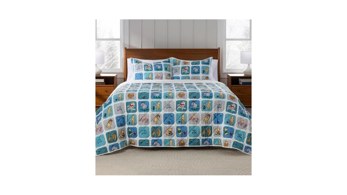 Berkshire Winnie And Friends Microfiber Quilt Set, Ultra Soft Lightweight