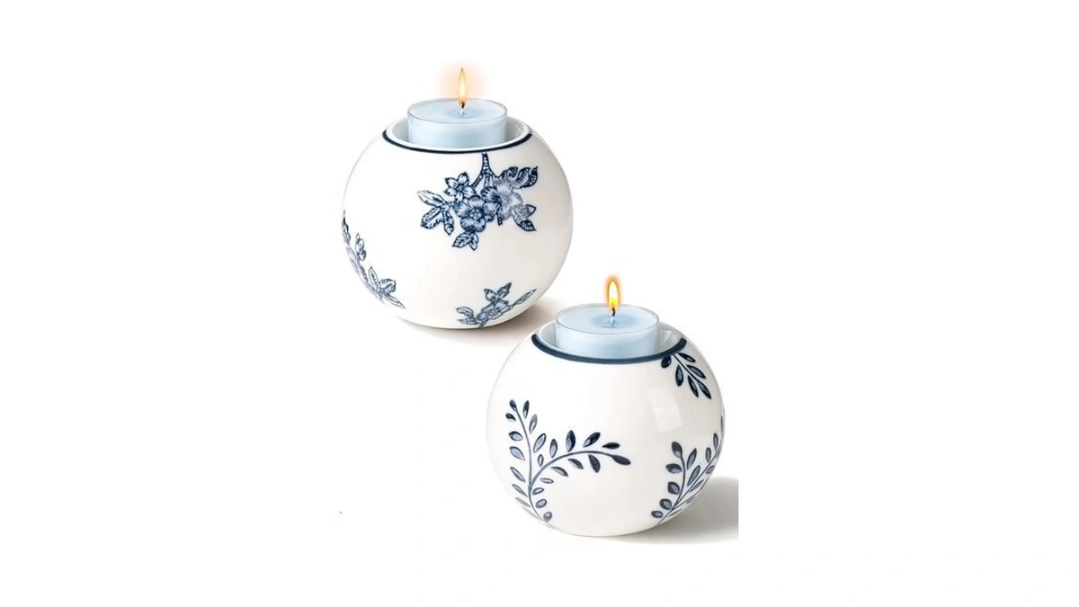 Ceramic Tealight Candle Holder, Candlestick Holder, Set Of 2