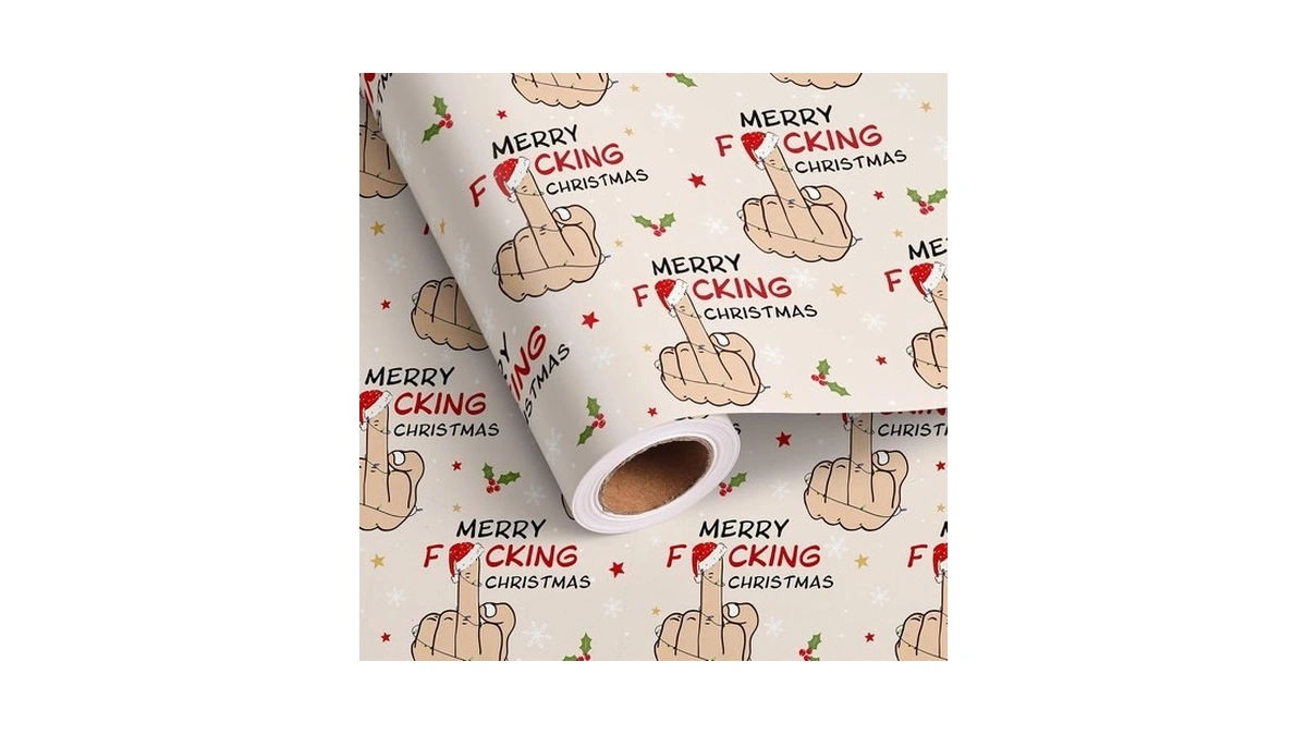 Vnaaem Funny Christmas Wrapping Paper Roll - Rude Adult Cheeky