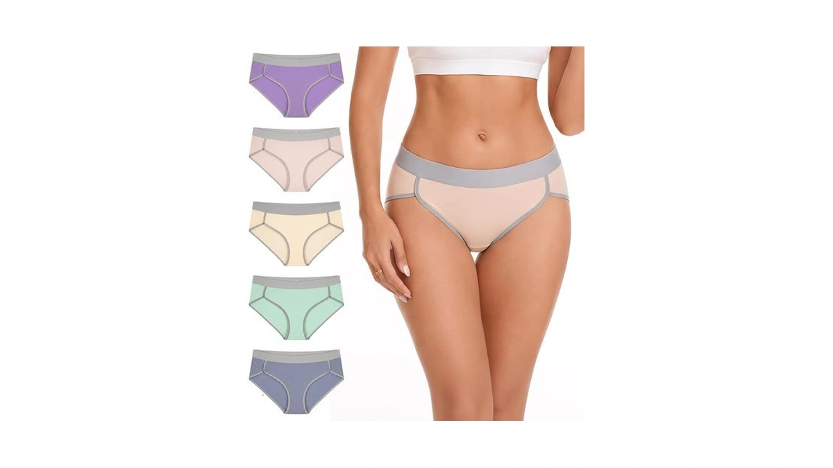 Cooplus Women's Cotton Underwear Stretch Mid Waisted Ladies Panties Full