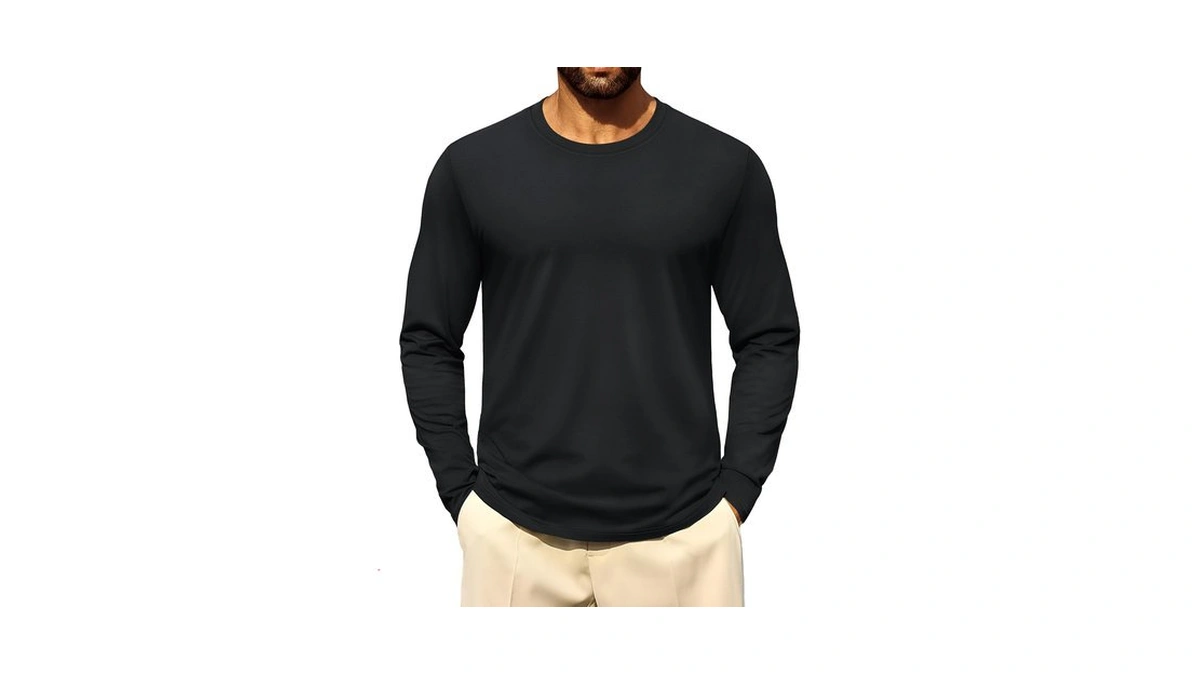 Cotrasen Mens Long Sleeve T Shirts Cotton Crew Neck Tee