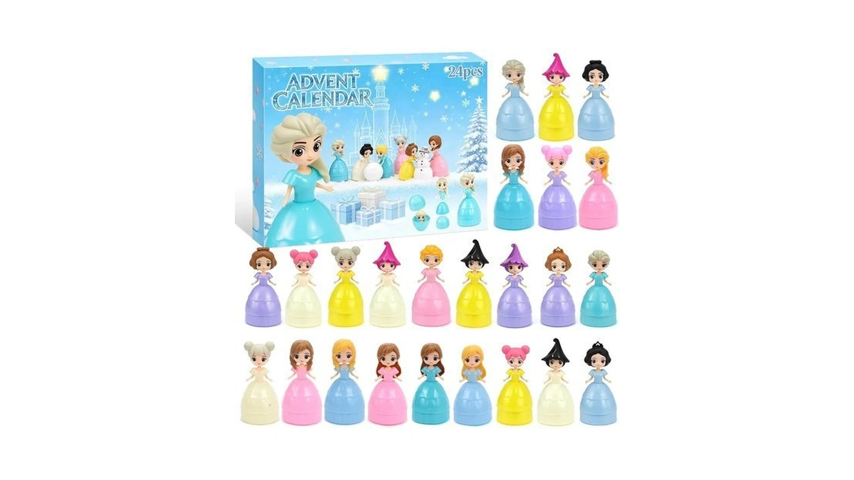 Princess Advent Calendar 2026 For Kids 24 Days Christmas Countdown
